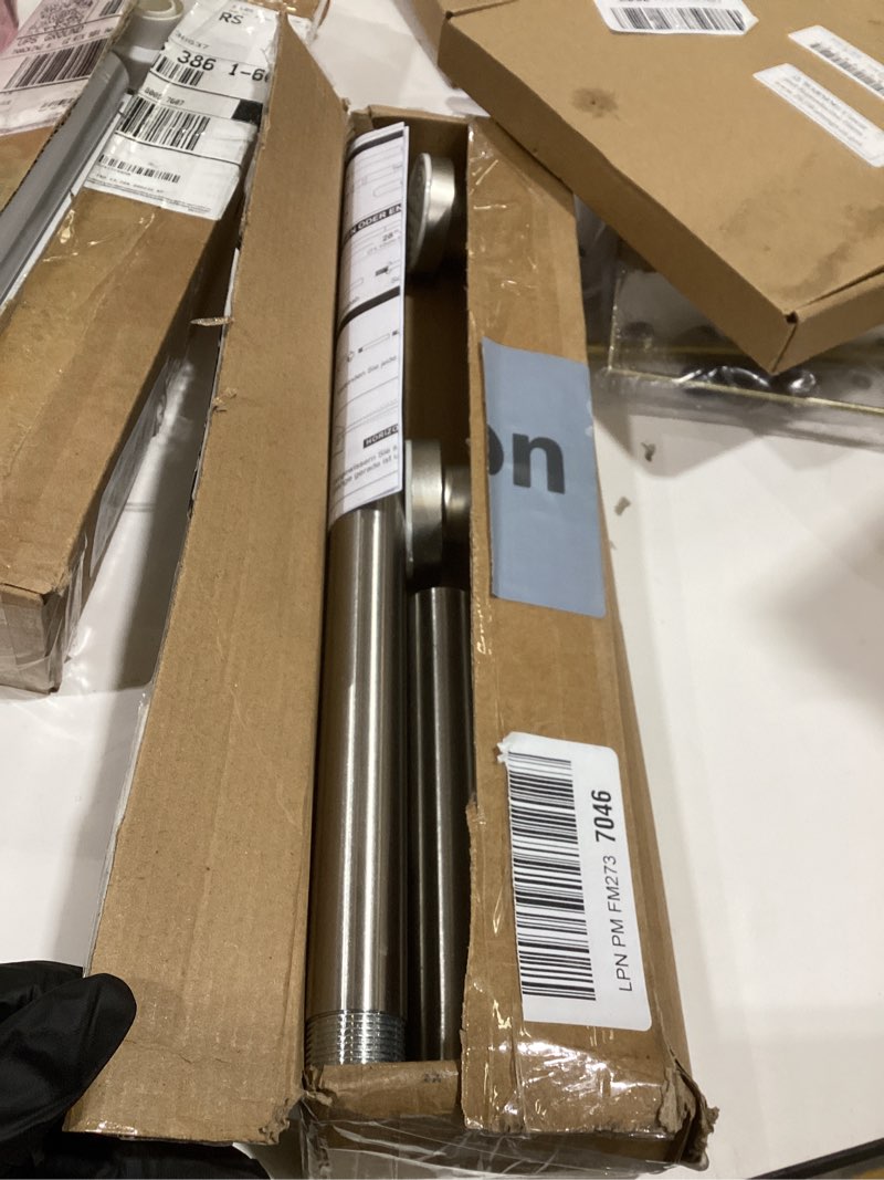 Condition photo showing Good Condition for Shower Curtain Rod, 1" Diameter Heavy Duty Tension Shower Rod, Non Slip Adjustable 28-74 inch No Drill Shower Curtain Rods Spring Tension For Bathroom, Shower Stall, No Rust, Brushed Nickel 28-74 Inches Brushed Nickel