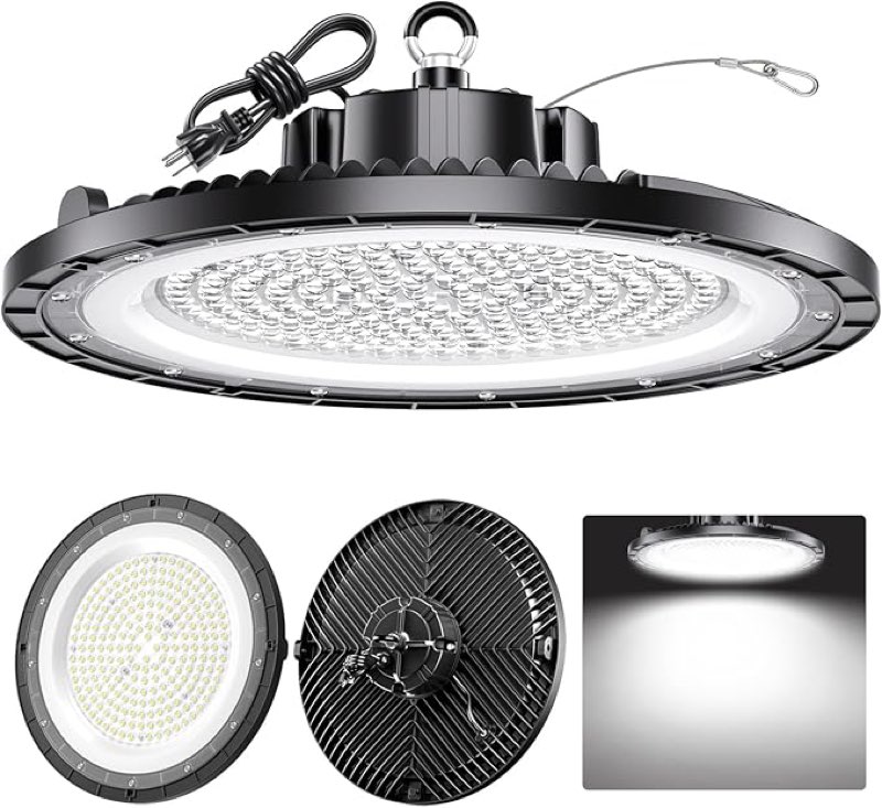 ONLYLUX 1 Pack UFO LED High Bay Light 250W 5000K 37500LM, Plug and Play Lighting with 5ft US Plug, S