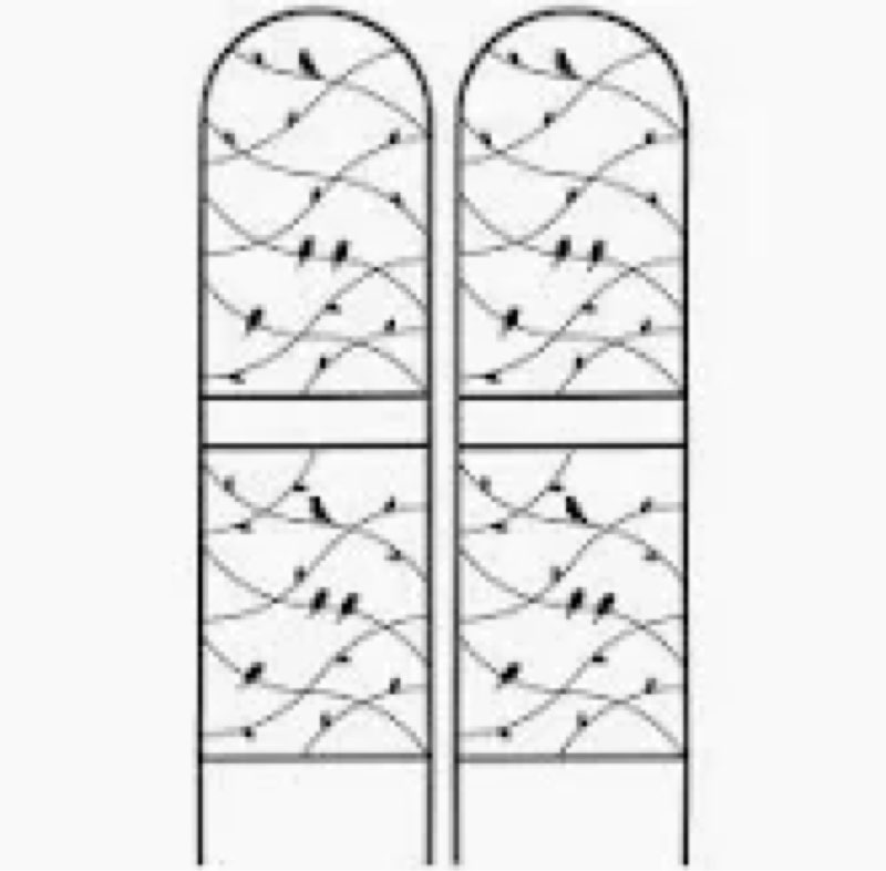 Zhongma 2 Pack Metal Garden Trellises for Climbing Plants, 53.5 Inch Tall Metal Fence Plant Support Trellis for Flower and Vagetable 32x0.8x53.5