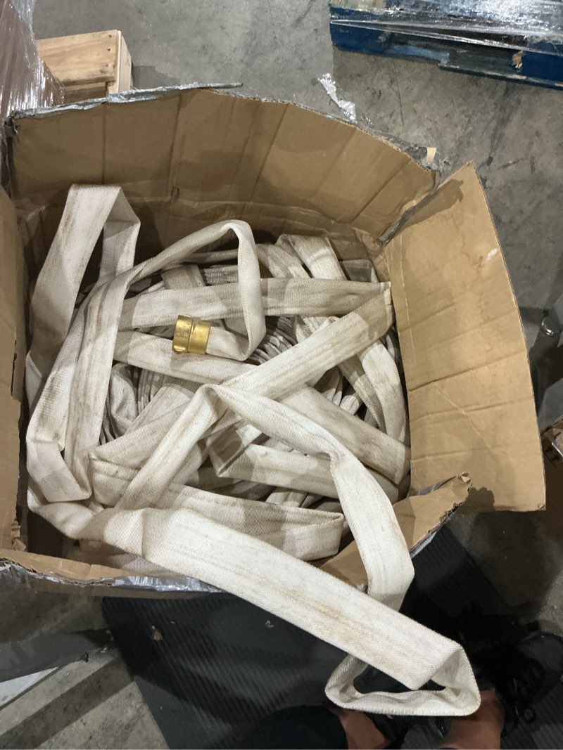 Condition photo showing As Is for white naval fire hose (roll)