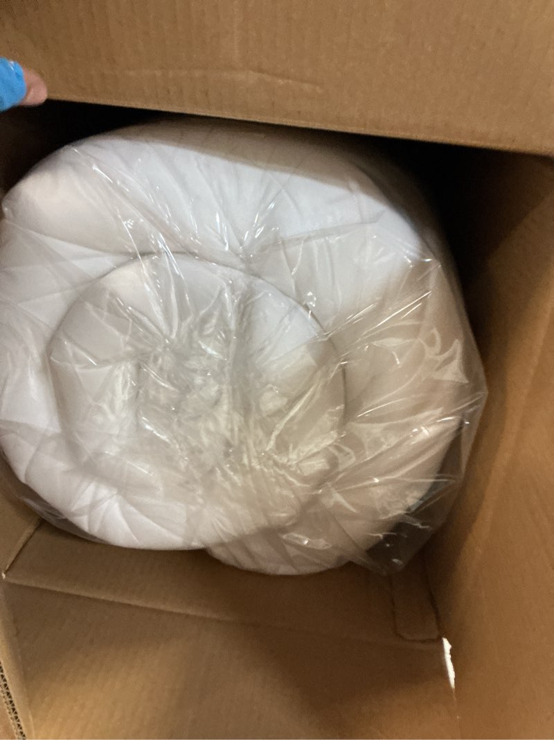 Condition photo showing Good Condition for ultra soft coral fleece king size mattress topper, no compression plush thick pillow top mattress pad with deep pocket, winter warm cozy bed topper cover for back pain relief white king