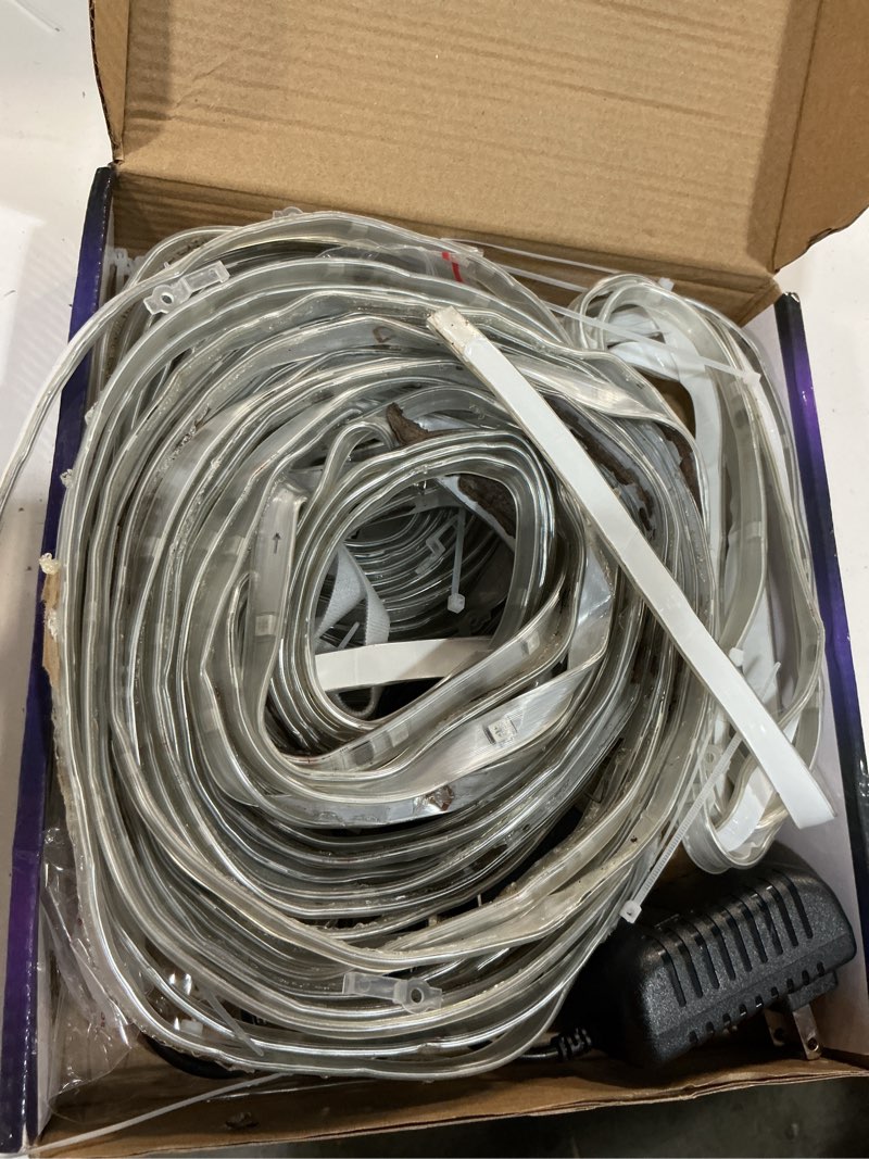 Condition photo showing As Is for 65.6ft outdoor led strip light waterproof,ip68 outside rgb+ic light strip with app/remote control,chase mode,music sync light for balcony,deck,rooftop,garden,pool 65.6ft-ip68 led strip lights