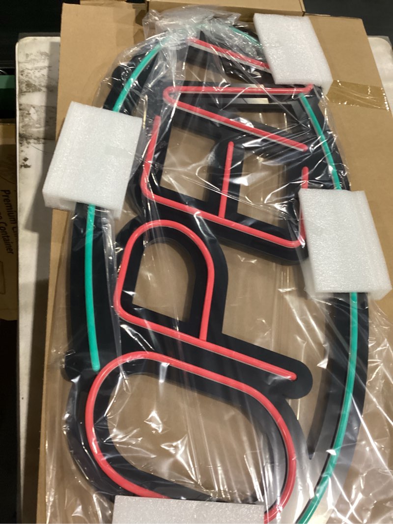 Condition photo showing Good Condition for **not tested** 32'' x 15'' asbava super bright led open sign remote controlled — dynamic light modes neon large open sign for business - get your business seen day or night (red and green)