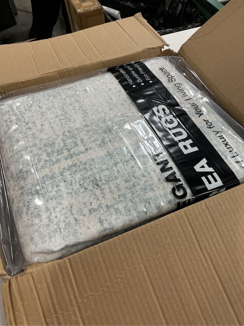 Condition photo showing New/Like New for zesthome washable area rug 6x9, large abstract rugs for living room, non-slip stain resistant rugs, 6x9 area rugs for bedroom, dining room, ultra-thin indoor area rugs (blue, 6'x9') blue 6' x 9' (rectangular)