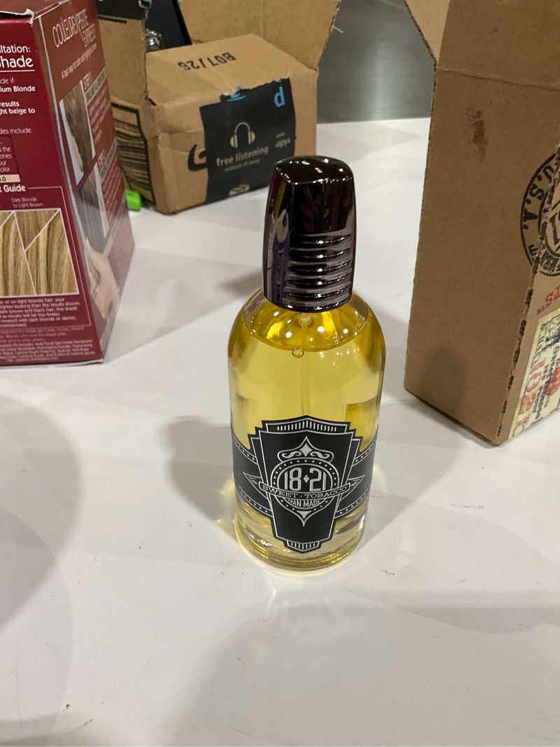 Condition photo showing As Is for 18.21 Man Made Men’s Cologne, 3.4 fl. oz - Long-Lasting Eau de Parfum for Men, Sweet Scent with Woodsy Undertones - Eau de Toilette with Masculine Aromatics