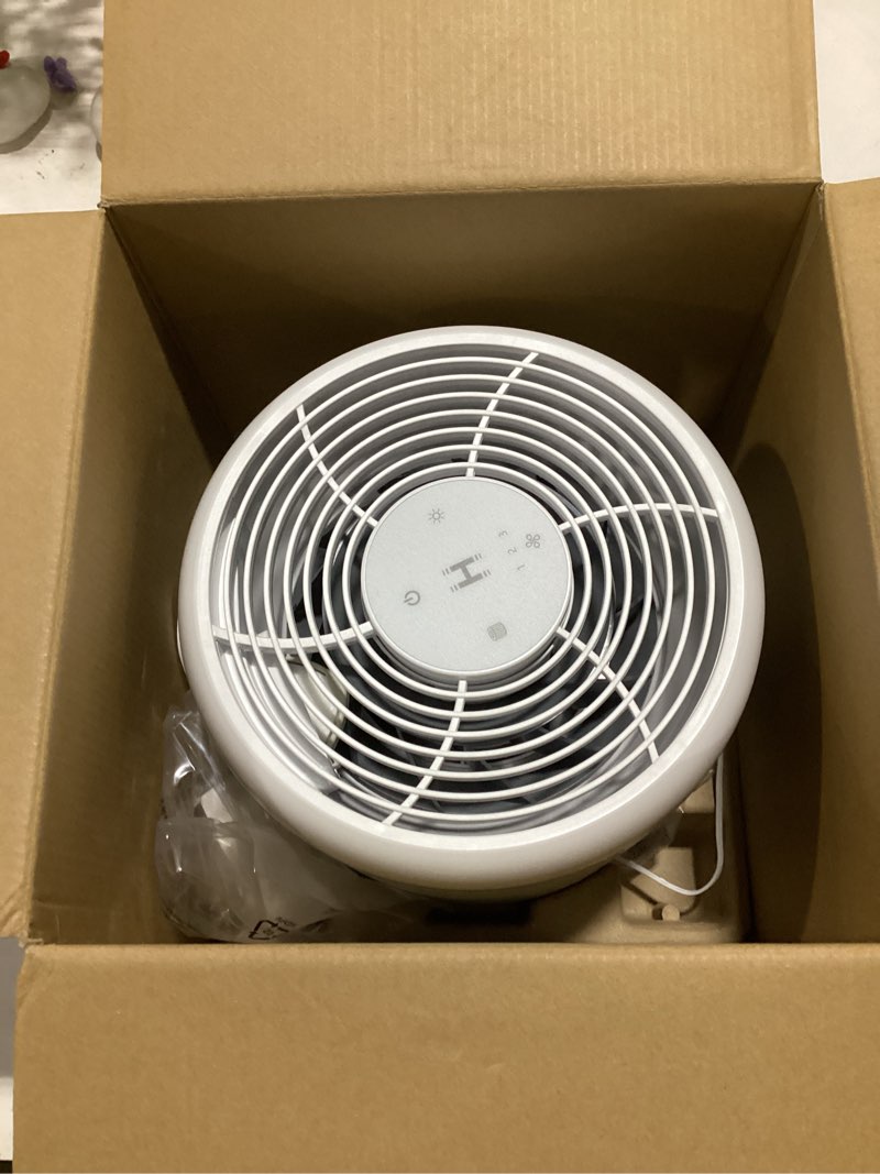Condition photo showing As Is for homedics total-clean 3-in-1 air purifier-360-degree hepa filter for 447 sq. ft., activated carbon, essential oil aromatherapy, ap-t65-gy,grey