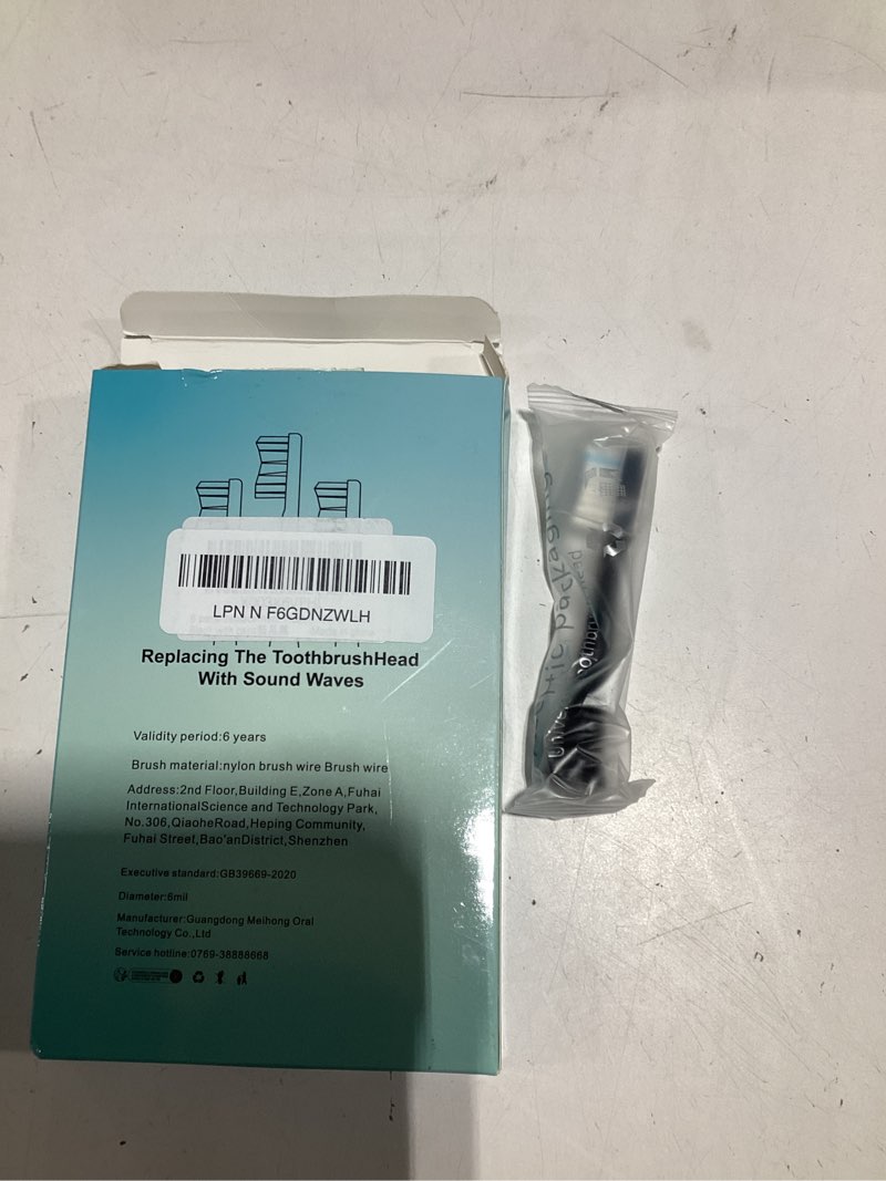 Condition photo showing As Is for 6 pack replacement flossing toothbrush heads for waterpik sonic fusion - compatible with sf-01/sf-02/sf-03/sf-04 - black with caps