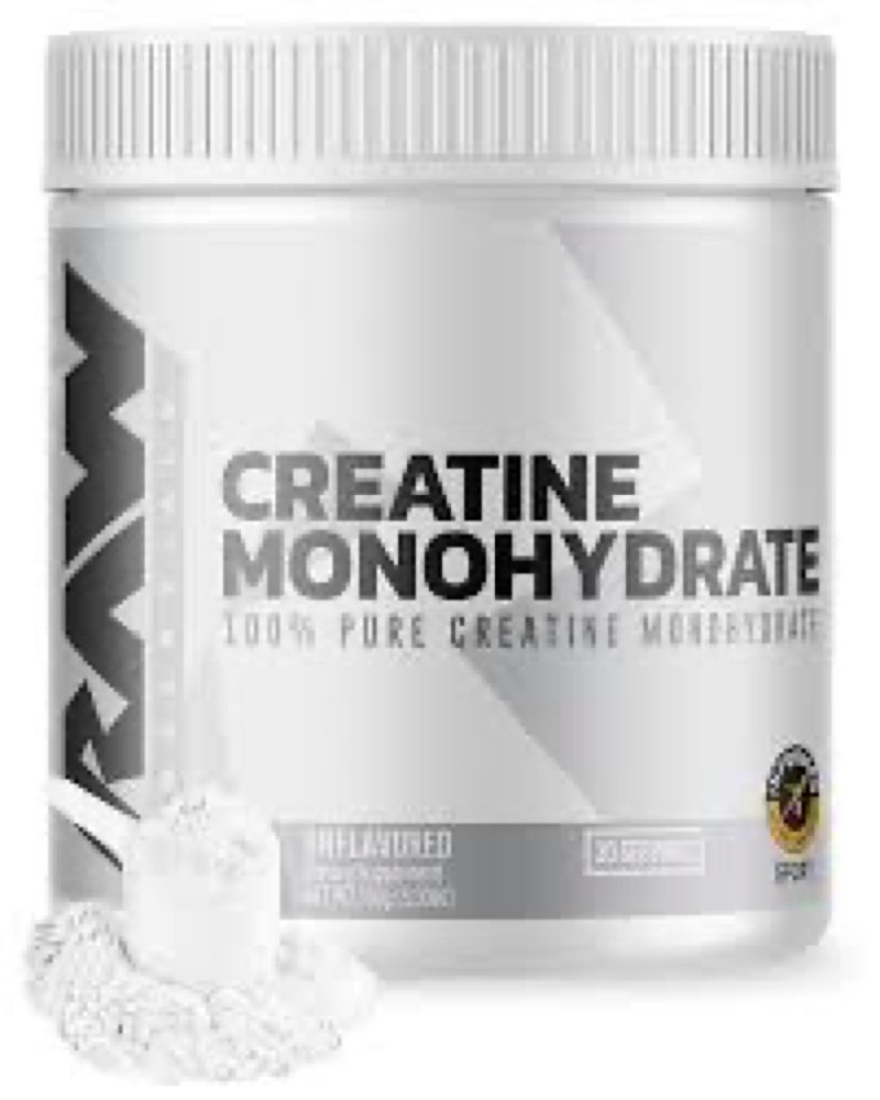RAW Nutrition Creatine Monohydrate Powder, Unflavored (30 Servings) - Micronized Creatine Monohydrate Supplement for Workout Performance, Build Muscle & Strength - Creatine Powder for Men & Women EXP:11/26