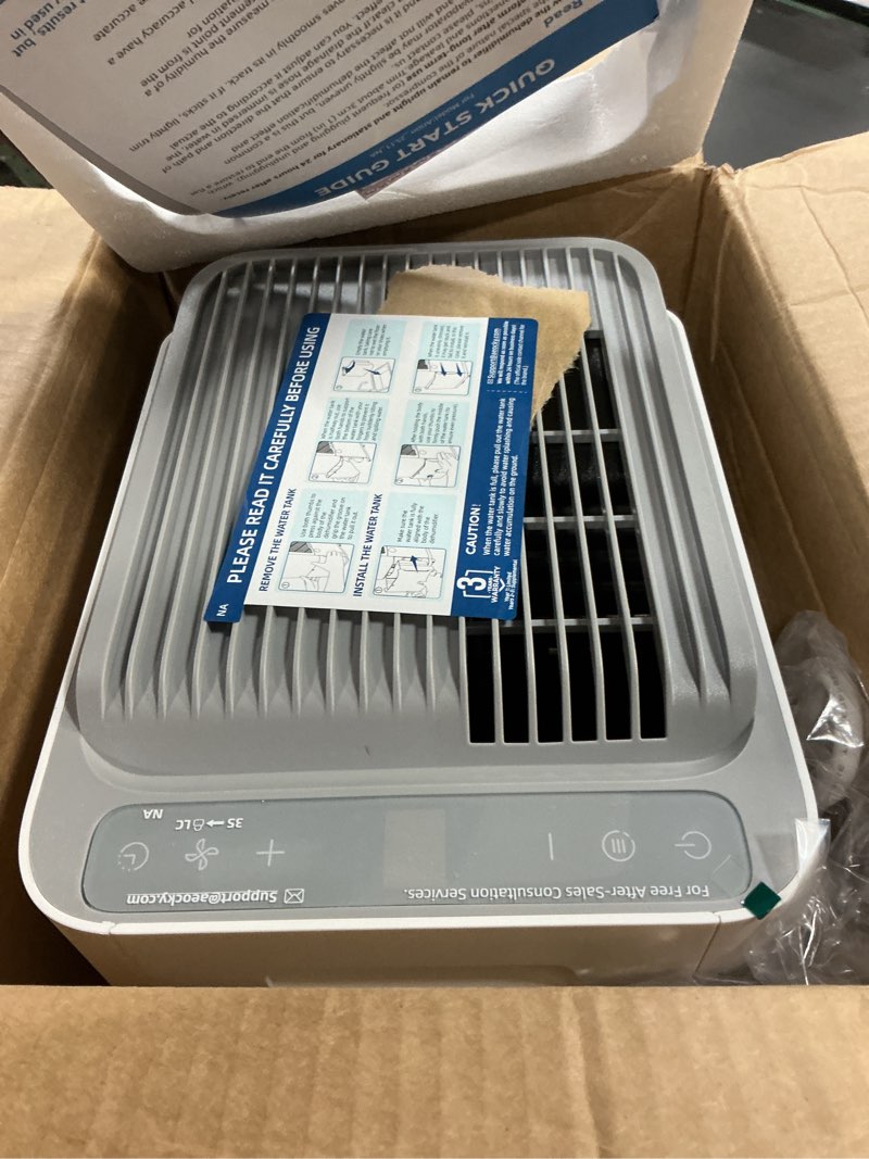 Condition photo showing Good Condition for 3500 sq.ft compressor dehumidifier,aeocky max 50 pint/d drain hose dehumidifier for basement,home,bedroom,bathroom,intelligent humidistat,quiet ivory