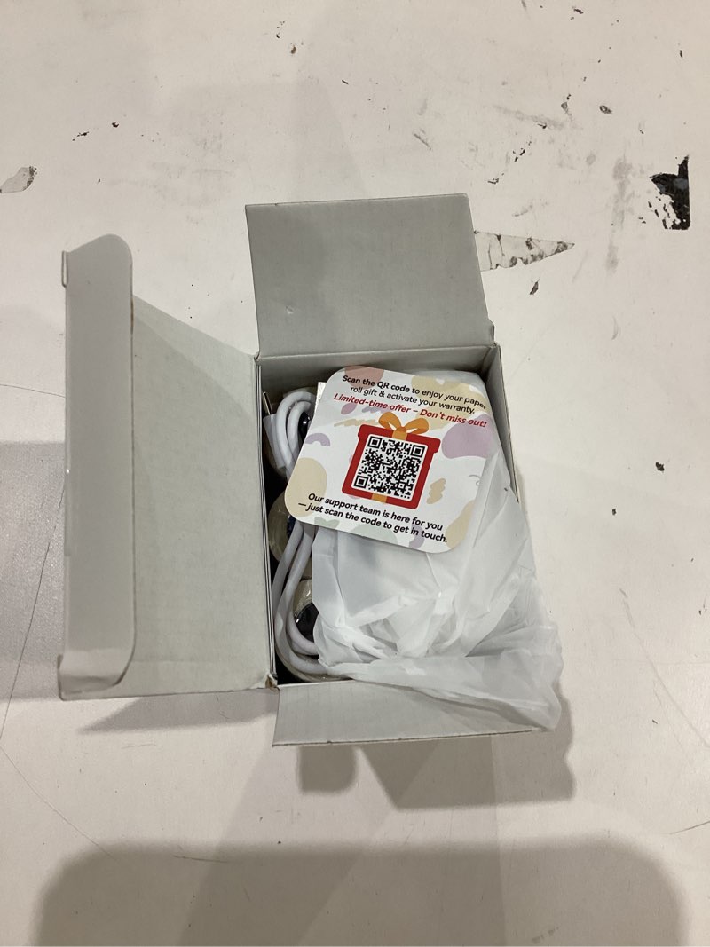 Condition photo showing As Is for Mini Portable Sticker Printer, Mini Thermal Printer with 3 Rolls Paper, Bluetooth Inkless Printpods, Pocket Label Maker Suitable for Creative Kids DIY, Diaries, Photos, Study Notes -White