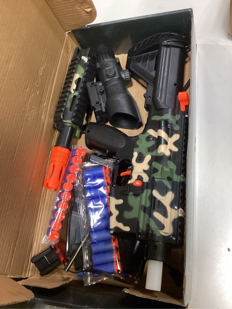 Condition photo showing Good Condition for electric toy gun with 3 modes, soft bullets toy gun automatic sniper rifle dart gun with 60 dart bullets, gifts for birthday halloween christmas camouflage