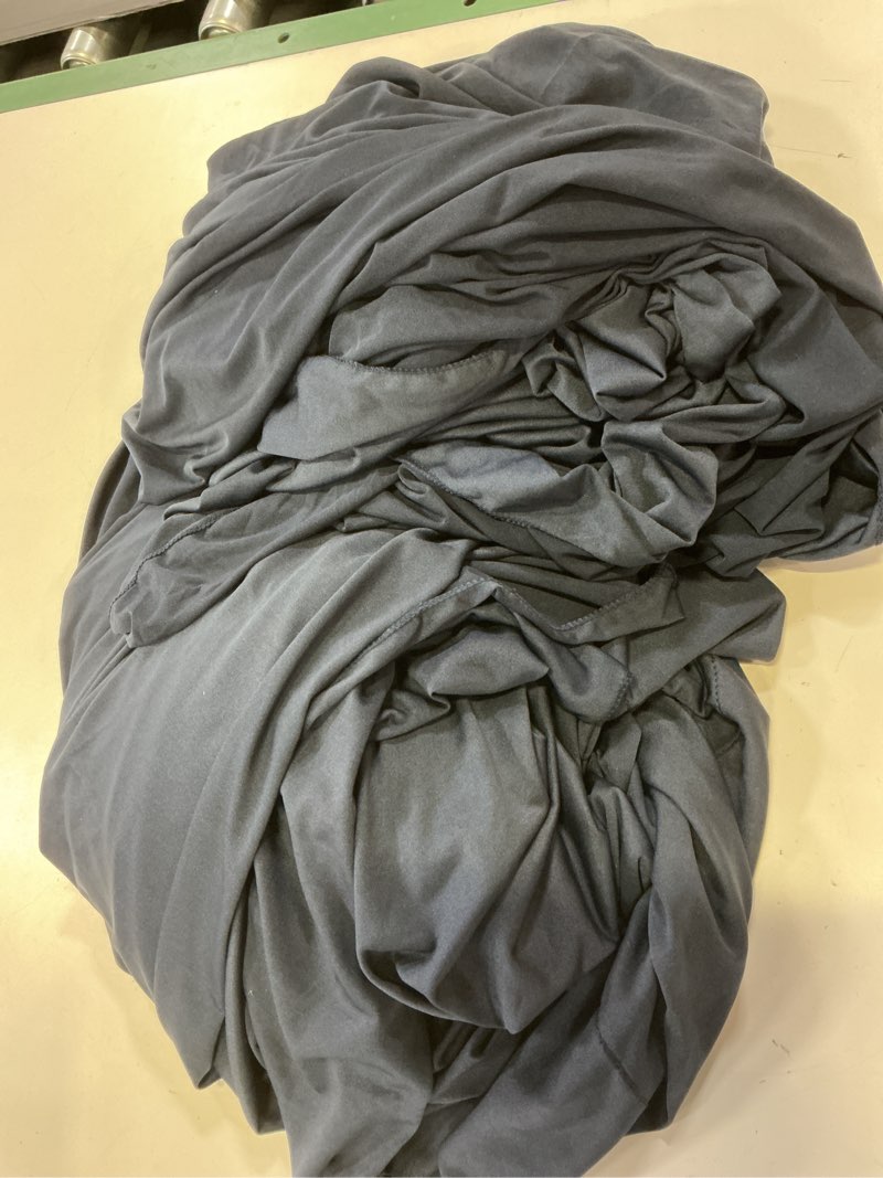 Condition photo showing As Is for 10x10ft wrinkle free navy blue backdrop curtain for parties soft fabric drapes wedding blue curtain backdrop for birthday party decorations background for photography 5x10ft, 2 panels