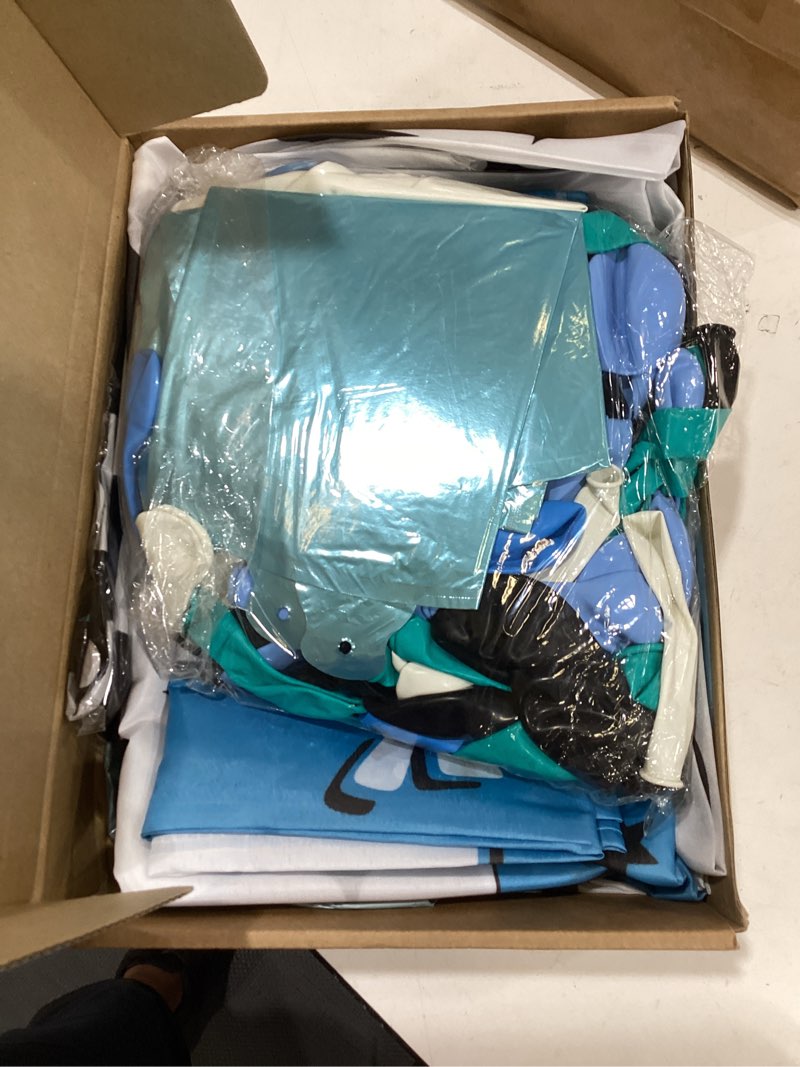 Condition photo showing Good Condition for duraaamo one happy dude birthday decorations blue 1st happy dude balloon garland arch kit with 3 arch covers smile lightning checkered balloons for cool boy first birthday party supply