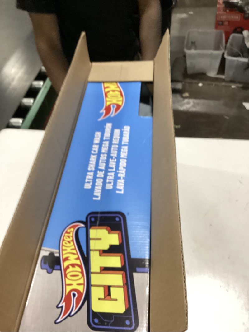 Condition photo showing New/Like New for Hot Wheels City Track Set, Ultra Shark Car Wash with 1:64 Scale Color Reveal Toy Vehicle, Repeat Color-Change Feature, Storage