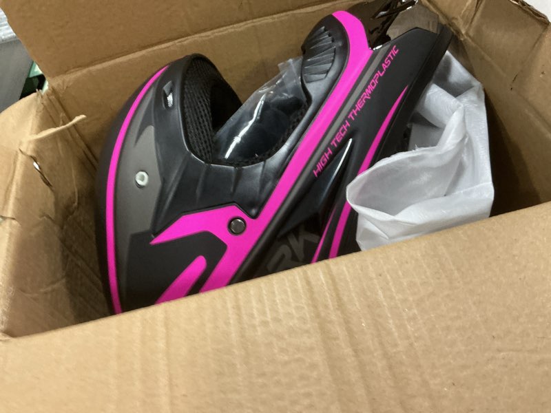 Condition photo showing Good Condition for Youth Kids Motocross Helmet, Adult ATV Dirt Bike Helmet, Off-Road BMX 4-Wheeler Full Face Motorcycle Helmet W/Goggles Gloves & Mask, DOT Approved, Pink, S Pink Small