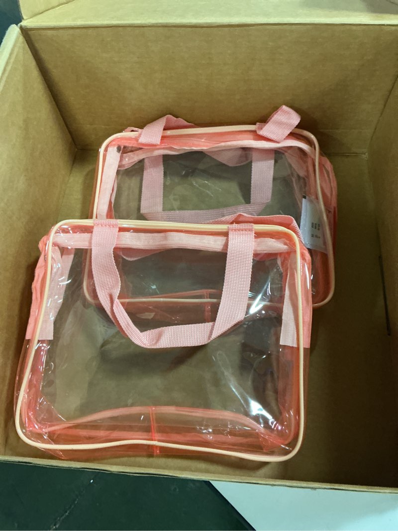 Condition photo showing Good Condition for HAOGUAGUA 2 Pieces Clear Makeup Bags Cosmetic Toiletry Bags for Traveling, Waterproof Travel Transparent TSA APPROVED Carry On Airport Airline Compliant Bag (2 PIECES PINK)