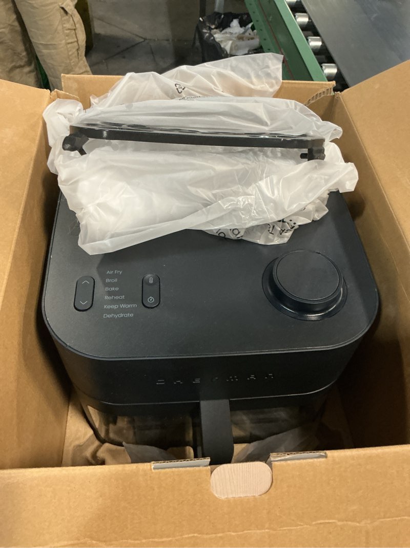 Condition photo showing Good Condition for chefman crispinator air fryer 6-in-1 with 8 qt capacity, 450°f max temp with turbofry pro technology for fast and even results, viewing window, nonstick ceramic basket 8 quart midnight