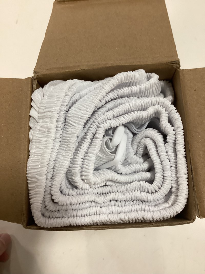 Condition photo showing As Is for biscaynebay wrap around bed skirts with split corners for queen beds 16" drop, white elastic dust ruffles adjustable easy fit wrinkle & fade resistant silky luxurious fabric machine washable queen-16" drop split corner white