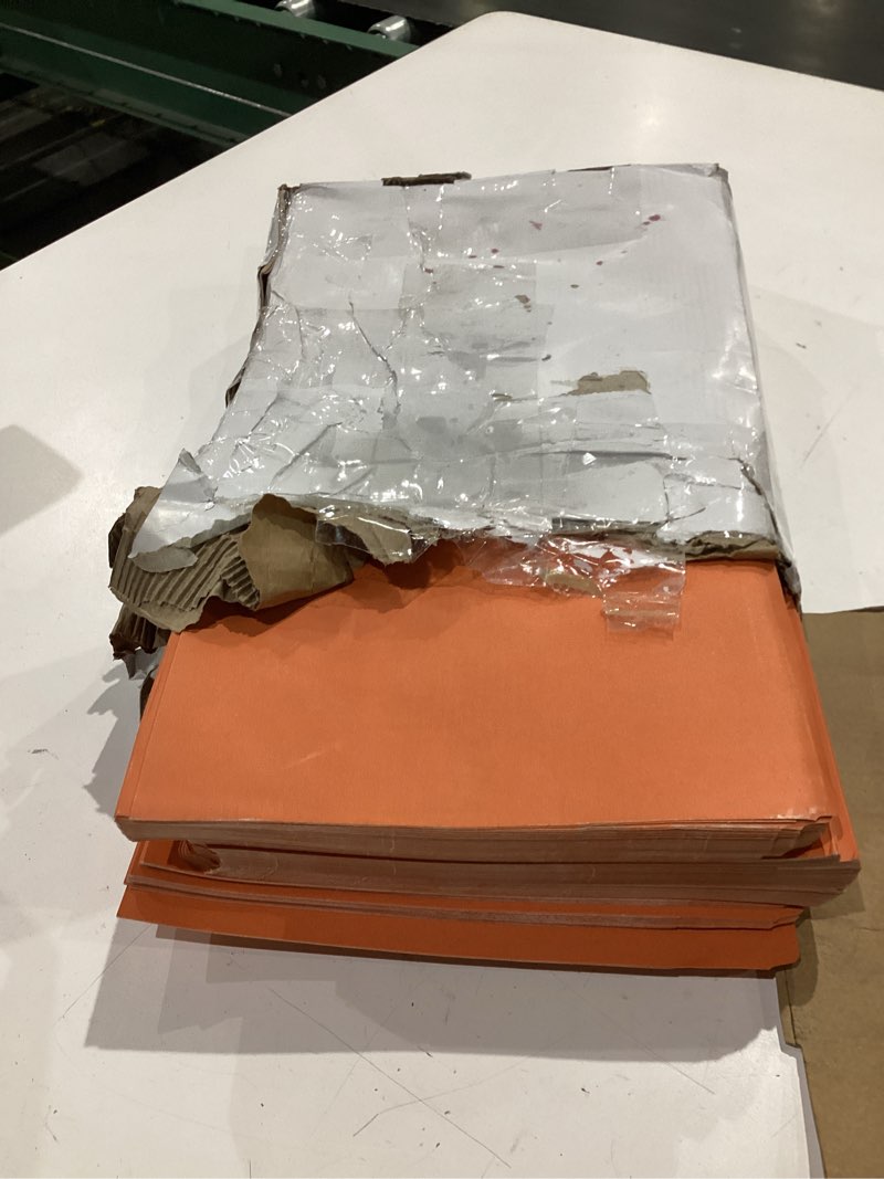 Condition photo showing As Is for file folder, 1/3 cut tab, letter size, orange, great for organizing and easy file storage, 100 per box