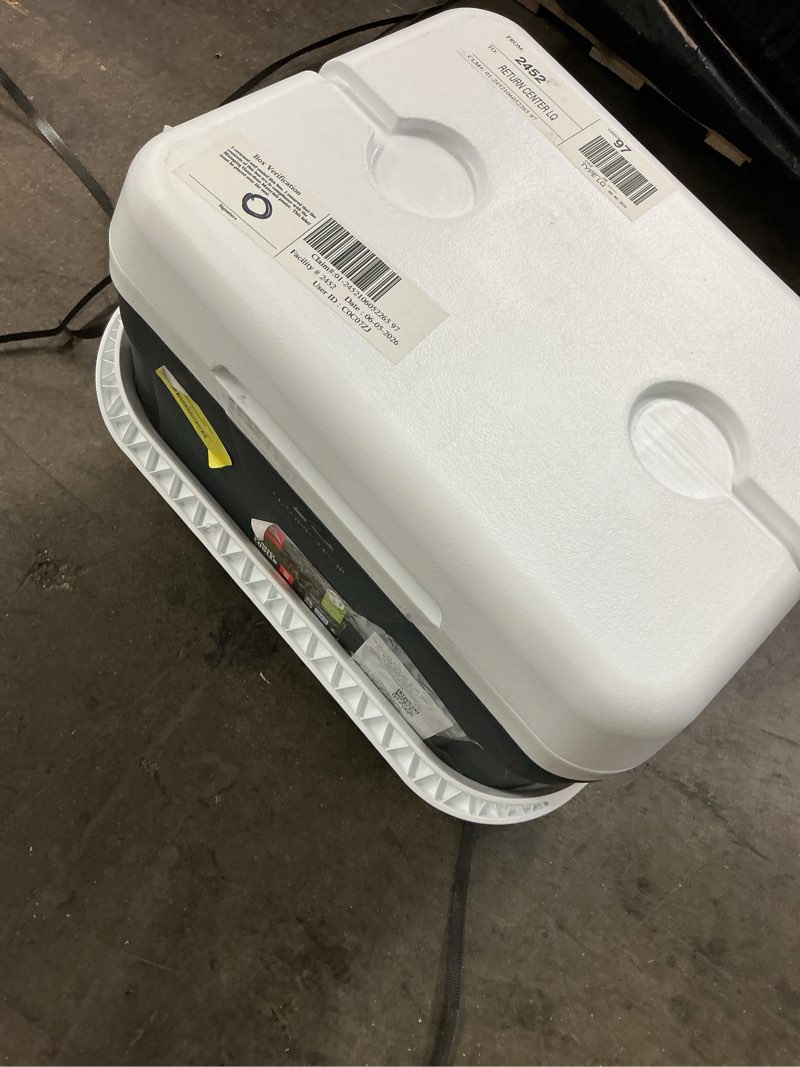 Condition photo showing As Is for ozark trail 30 quart hard side cooler, 42-can capacity, gray