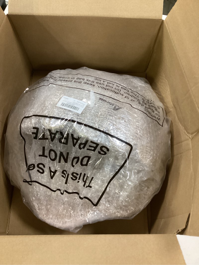 Condition photo showing Good Condition for 2 Pack Scalloped Wicker Wall Baskets and Flower Hanging Wicker Baskets Small and Large Decorative Storage Holder Crafts 16 x 10.6 x 7 and 15 x 15 x 5.5 Inch for Home Bathroom