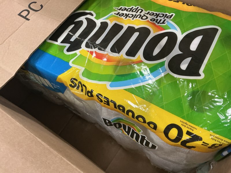 Condition photo showing New/Like New for bounty select-a-size paper towels, 8 double plus rolls white, 113 sheets per roll double plus 113 count (pack of 8)