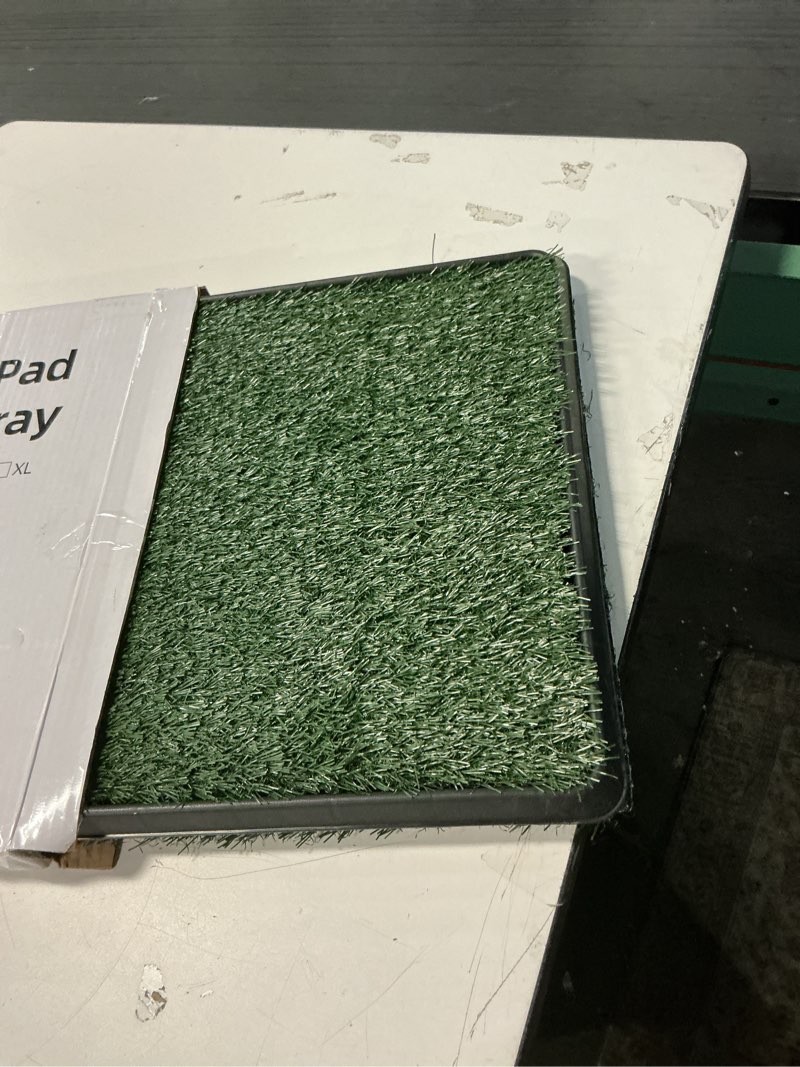 Condition photo showing Good Condition for Dog Grass Pad with Tray, 16"x20" Grass Pad for Dogs Potty with 2pcs Artificial Grass, Indoor Dog Litter Box for Balcony Apartment, Realistic, Washable, Less Odor Small