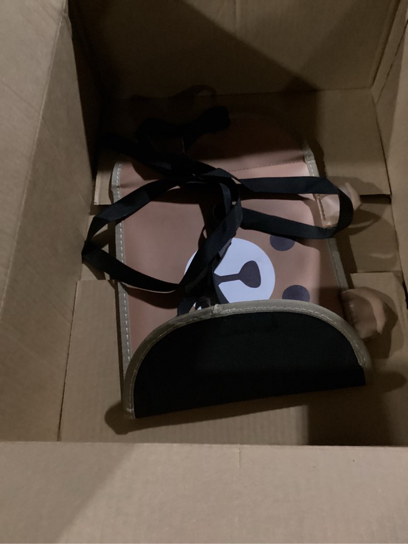 Condition photo showing As Is for cute bear design portable pedal, airplane footrest?car rear seat footrest,foot hammock for airplane and road travel accessories,suitable for adults and children