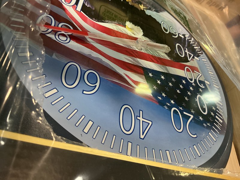 Condition photo showing As Is for taylor 13.25-inch dial thermometer, bald eagle, assorted, 6773