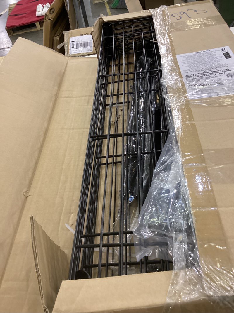 Condition photo showing Good Condition for Amazon Basics 4-Shelf Adjustable Heavy Duty Steel Wire Rack Storage Shelving Organizer for Kitchen, Garage, 36" L x 14" W x 54" H, Black 4-Shelf Black