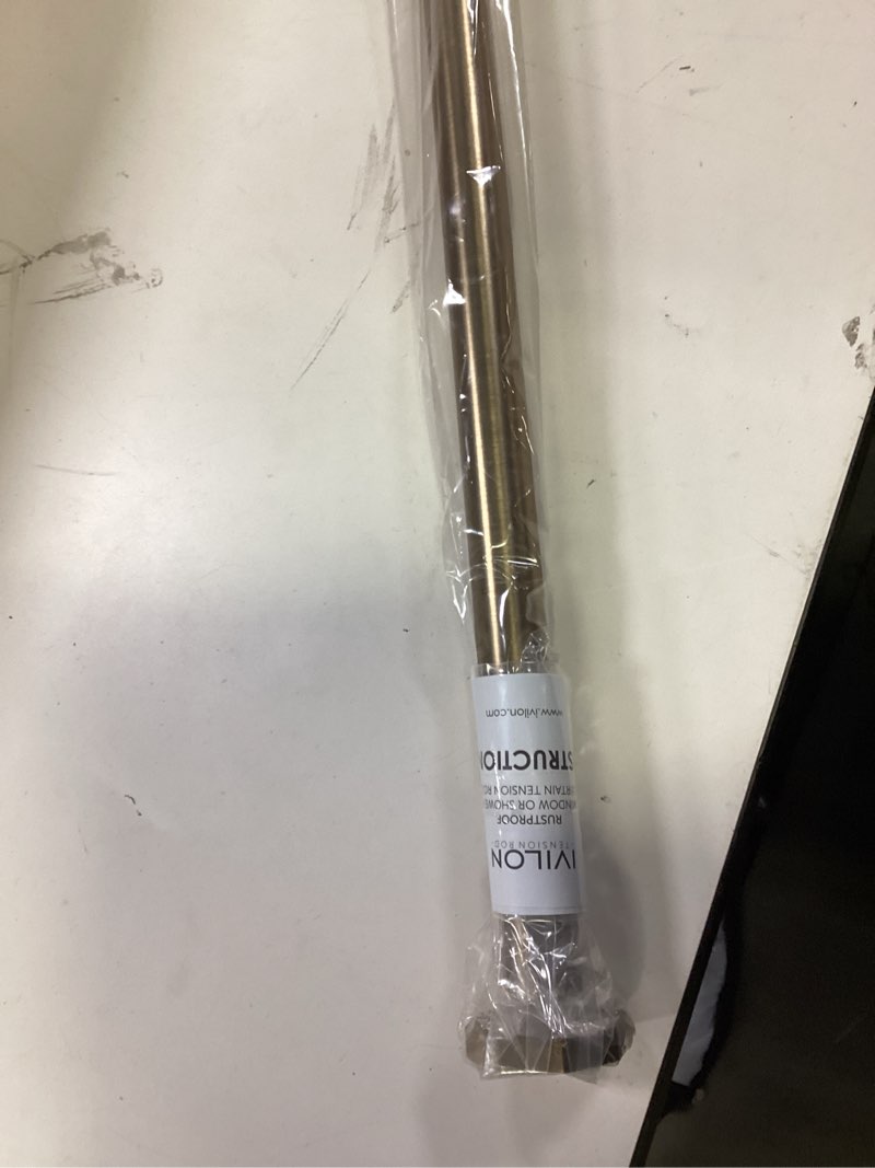 Condition photo showing New/Like New for Ivilon Tension Curtain Rod - Hexagonal Spring Tension Rod for Windows or Shower, 36 to 54 Inch, Warm Gold 36" to 54" Warm Gold