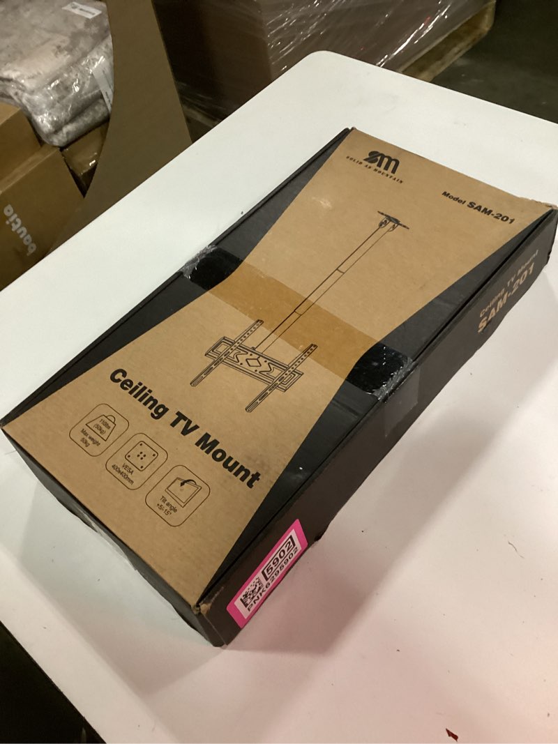Condition photo showing New/Like New for 39” ceiling tv mount for 26-65 inch lcd led oled 4k tvs, heavy duty hanging tv ceiling mount bracket with height adjustable extension pole for home patio gazebo, max vesa 400x400mm, holds 110lbs