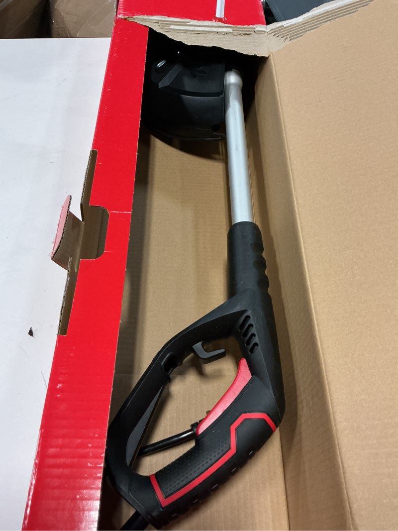 Condition photo showing As Is for hyper tough 13" 4.6-amp electric corded string trimmer