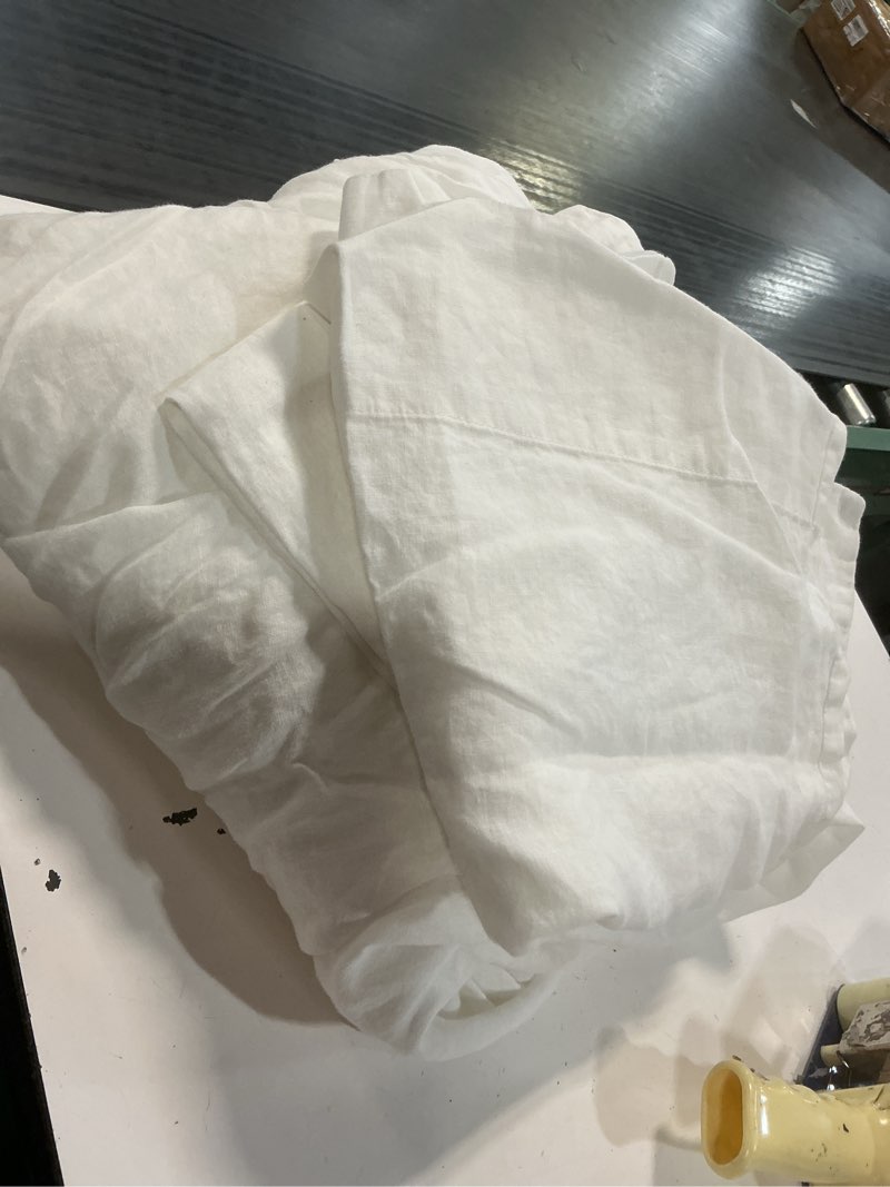 Condition photo showing As Is for king size premium cotton fitted sheet only - 300 thread count pure natural cotton fabric - 13\" deep pocket,breathable,ultra soft & silky (king,white) ( size 76x80 +16