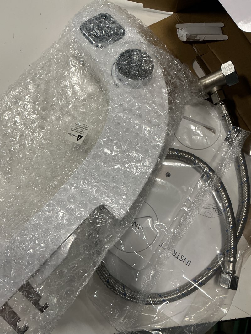 Condition photo showing Good Condition for pikets bidet attachment for toilet, dual nozzle (frontal and rear wash) non-electric fresh water toilet seat attachment with nozzle self cleaning, adjustable water pressure(chrome silver)