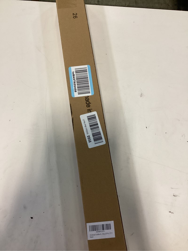 Condition photo showing New/Like New for chrisdowa cordless blackout roller shades for windows, thermal insulated uv protection pull down shades, total blackout window blinds for home, office, bedroom, door (26" w x 72" h, grey) 26"w x 72"h grey