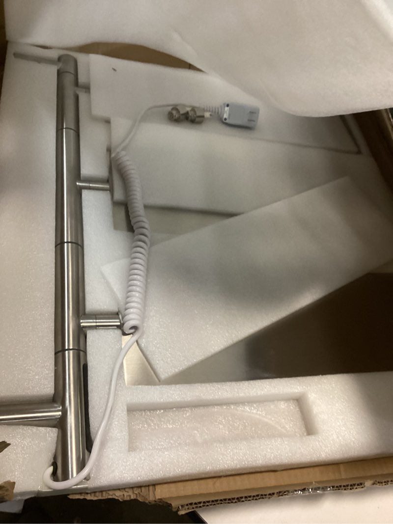 Condition photo showing Good Condition for Smart Heated Towel Racks for Bathroom Wall Mounted, Electric Towel Warmer with App Remote Control, Timer & Memory, Rotating Space-Saving Heated Towel Racks, Adjustable Temperature, Fast Heating 1 Bar Black