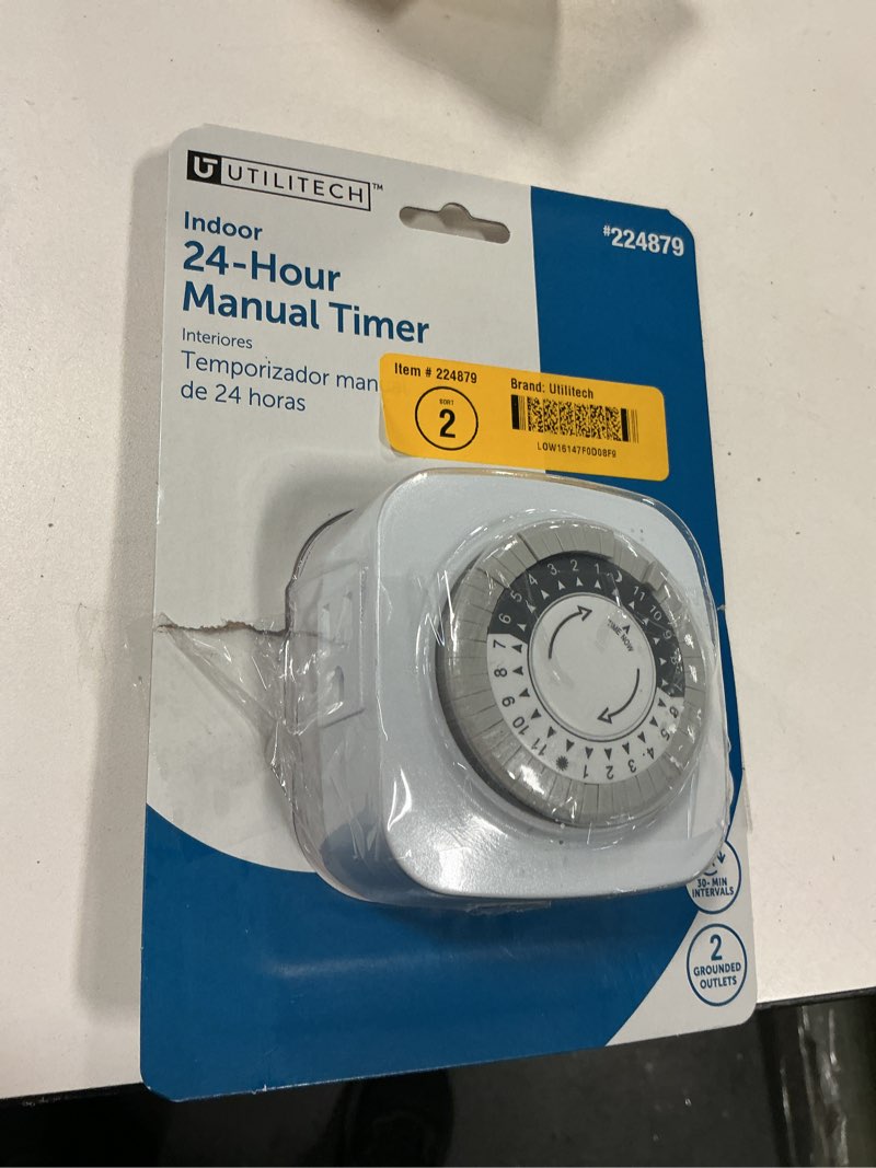 Condition photo showing As Is for Utilitech 15-Amps 125-volt 1-Outlet Plug-in Countdown Indoor Lighting