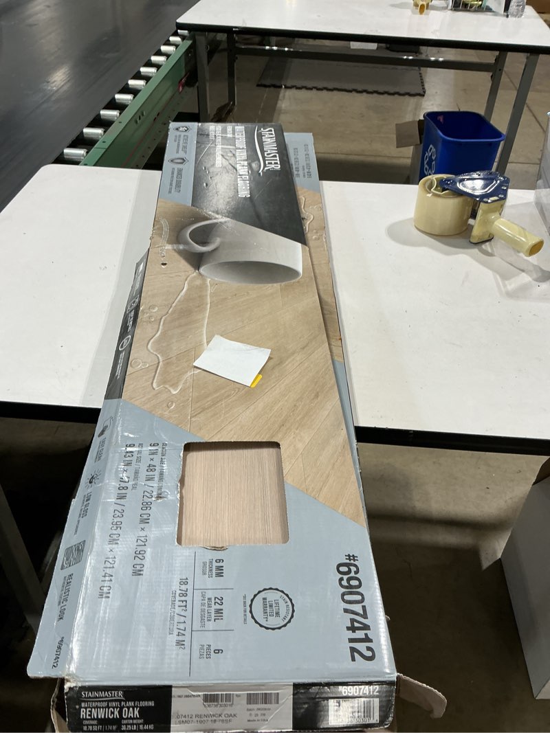 Condition photo showing Good Condition for 1k+ bought last week stainmaster renwick oak 22-mil x 9-in w x 47-in l waterproof click lock luxury vinyl plank
