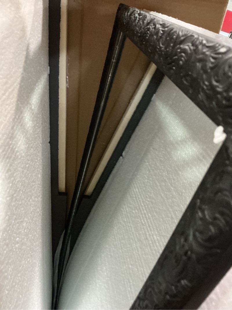 Condition photo showing Good Condition for LFT HUIMEI2Y Door Mirror Full Length, Wall-Mounted Mirror Rectangle Tall with Engraving Frame for Bedroom, Living Room, Dressing Room, Black 50" x14" Black 50"L x 14"W