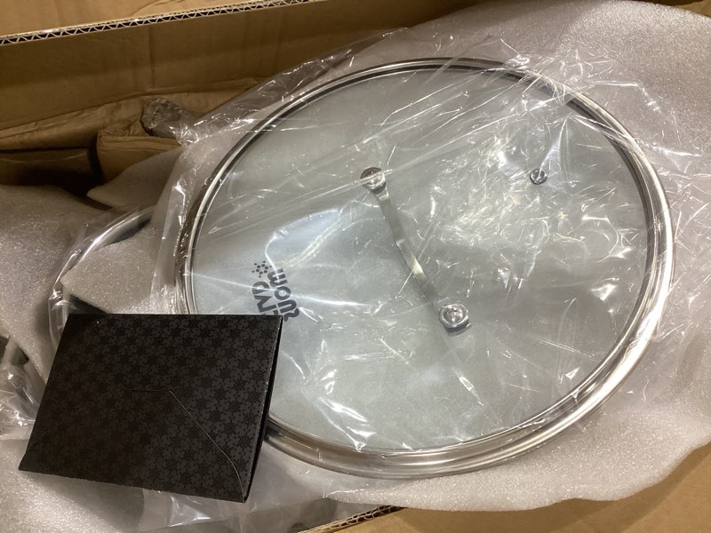 Condition photo showing New/Like New for snowclad pots and pans set non stick, 14 pcs hybrid stainless steel cookware sets, non stick frying pans, saucepans, saute pan & stock pot, pfoa free kitchen skillet,induction compatible