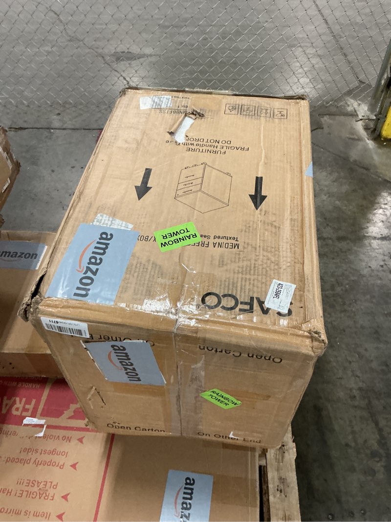 Condition photo showing As Is for Mayline MNBBFTSS Medina 3-Drawer Lockable Mobile File Cabinet, 26.75"H, Textured Sea Salt Laminate