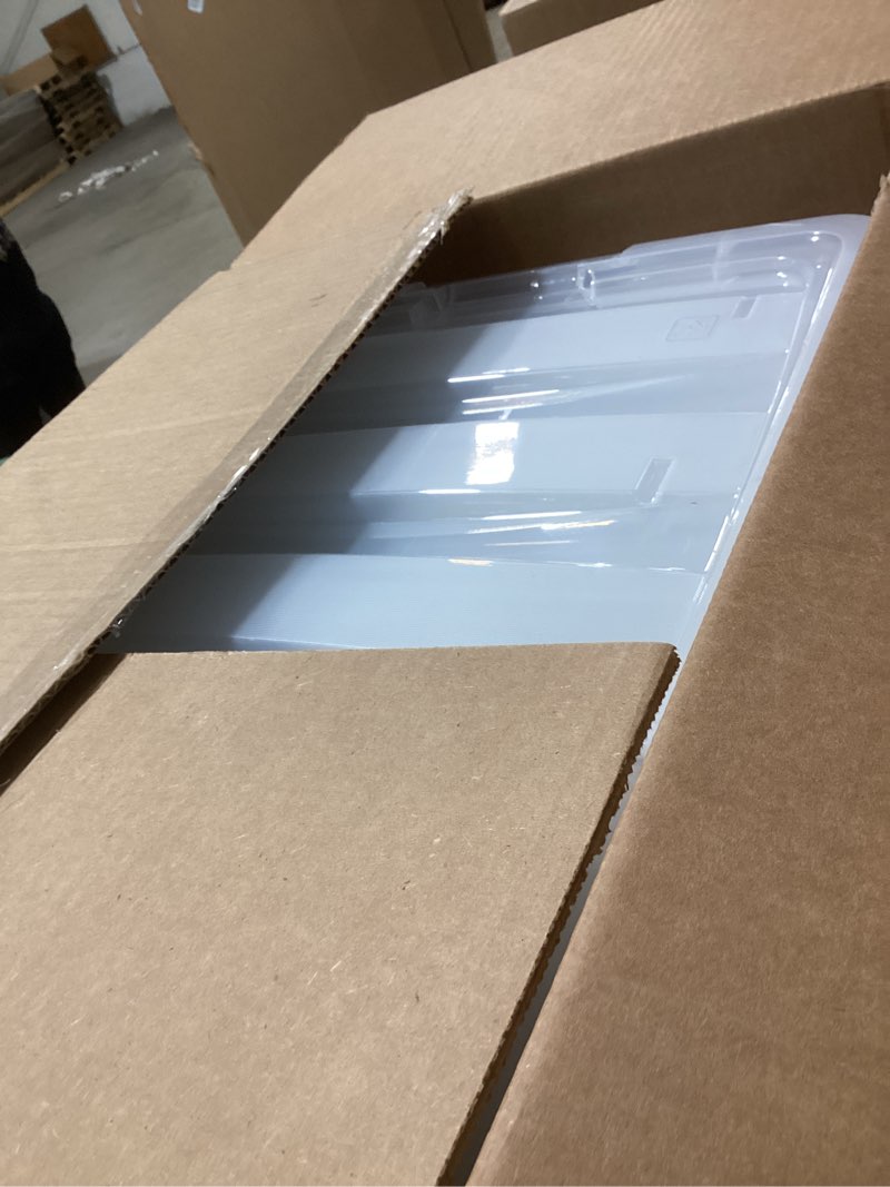Condition photo showing As Is for iris usa 54 qt stackable plastic storage bins with lids, 6 pack - bpa-free, made in usa - see-through organizing solution, latches, durable nestable containers, secure pull handle - clear clear 54 qt 6 pack