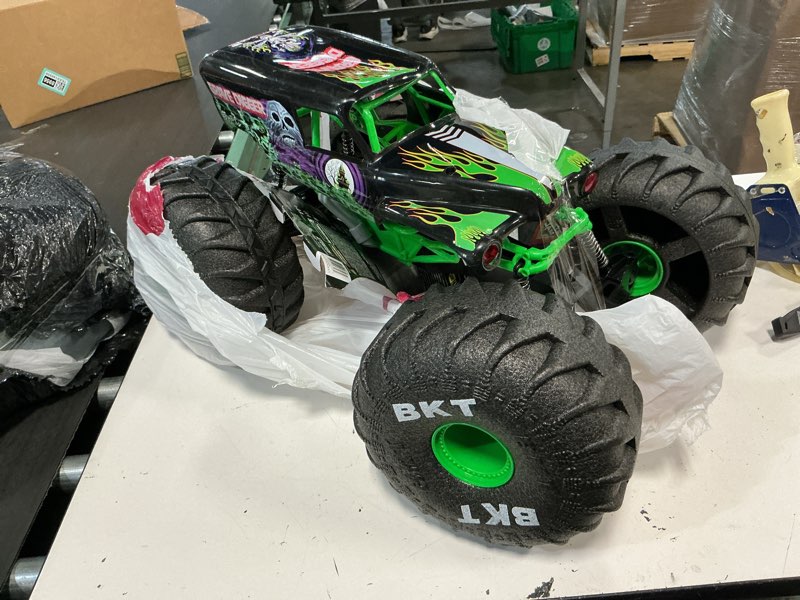 Condition photo showing As Is for monster jam, official mega grave digger all-terrain remote control monster truck, over 2 ft. tall, 1:6 scale, kids toys for boys and girls ages 4 and up mega grave digger (v2)