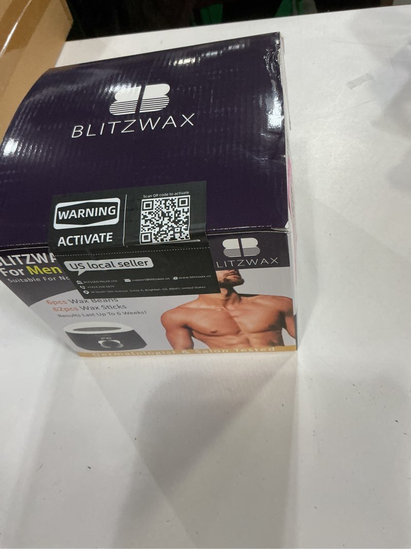 Condition photo showing New/Like New for BLITZWAX Back and Nose Waxing Kit for Men, Hard Wax Warmer for Brazilian, Body and Face, At Home Hair Removal Kit, Beginner Friendly, Quick Heating, 93 Accessories, Blue Waves