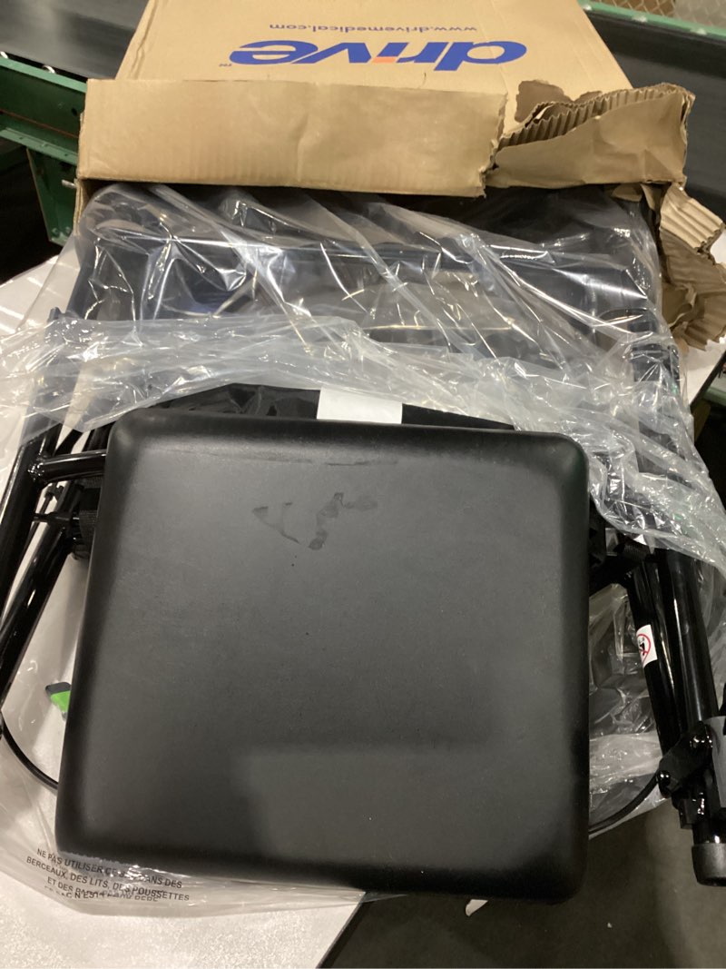 Condition photo showing New/Like New for Drive Medical R726BK Foldable Rollator Walker with Seat, Black