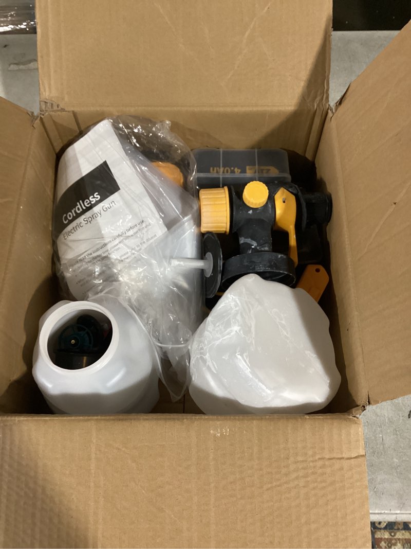 Condition photo showing Good Condition for Paint Sprayer, 700W HVLP Spray Gun with Cleaning & Blowing Joints, 4 Nozzles and 3 Patterns, Easy to Clean, for Furniture, Cabinets, Fence, Walls, Door, Garden Chairs etc. VF803 Yellow