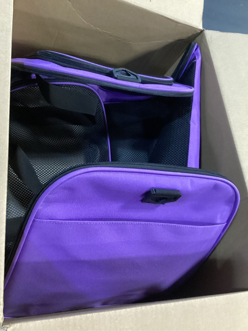 Condition photo showing Good Condition for Henkelion Large Cat Carriers Dog Carrier Pet Carrier for Large Cats Dogs Puppies up to 25Lbs, Big Dog Carrier Soft Sided, Collapsible Travel Puppy Carrier - Large - Purple 20.0"L x 13.0"W x 13.0"H Purple