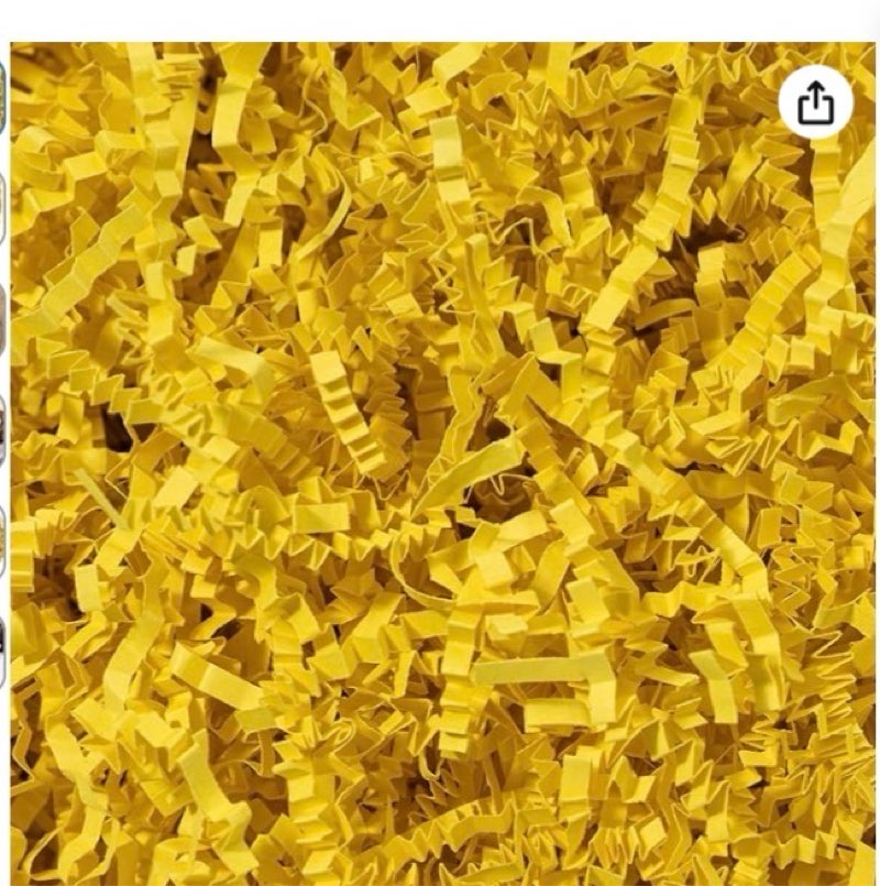 mefleet 2 lb crinkle cut paper shred filler yellow crinkle shredded paper for gift box - gift basket bag filler - grass cushion stuffing for christmas holiday packaging wrapping