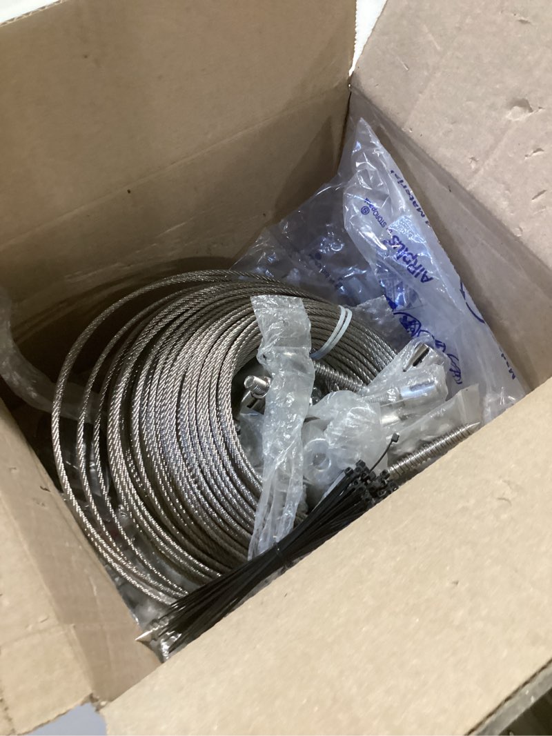 Condition photo showing Good Condition for specilite wire trellis for climbing plants outdoor, 30-set t316 stainless steel kit, 1/8in x 150ft ropes with cable cutter, espalier system for fence wall and garden diy 30 sets